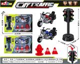 OBL10098856 - 声光红绿灯+哈雷车+3路标