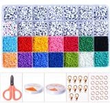 OBL10099348 - 米珠+字母珠爱心+龙虾扣圈剪刀线(28格)