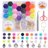 OBL10099353 - 软陶+吊坠+字母珠+剪刀线龙虾扣包扣圈(26格)