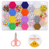 OBL10099355 - 米珠+字母珠+剪刀线龙虾扣圈(24格)