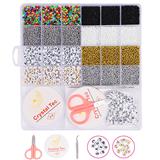 OBL10099358 - 米珠+字母珠+镊子剪刀线(26格)