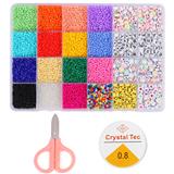 OBL10099398 - 米珠+字母珠+龙虾扣圈剪刀线（24格）