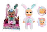 OBL10101614 - 1比1 12寸搪胶头搪胶手毛绒棉身体带真实流眼泪。白色睡衣兔子哭泣娃娃带四声音乐cry Babies-Tutti Fritti带流眼泪功能，带奶嘴