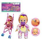 OBL10101647 - 1比1 12寸搪胶头搪胶手毛绒棉身体带真实流眼泪。水晶睡衣恐龙哭泣娃娃带四声音乐cry Babies-Tutti Fritti带流眼泪功能，带奶嘴。带大号推车