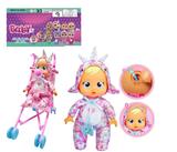 OBL10101650 - 1比1 12寸搪胶头搪胶手毛绒棉身体带真实流眼泪。水晶睡衣恐龙哭泣娃娃带四声音乐cry Babies-Tutti Fritti带流眼泪功能，带奶嘴。带大号推车