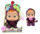 OBL10102951 - （葡萄）最新款14寸搪胶哭泣娃娃带四声音乐cry Babies-Tutti Fritti水果系列带流眼泪功能，带吸水奶瓶，带奶嘴