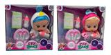 OBL10105732 - 14寸搪胶哭泣真头发女孩版娃娃带四声音乐cry Babies-Tutti Fritti带流眼泪功能，带吸水奶瓶，带奶嘴  。毛绒带加暖功能带餐盘套装2款混