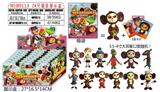 OBL10106716 - 3.5-4寸大耳朵猴单只+3张卡片 锡袋装 24只锡袋展示盒 卡片和12款公仔随机