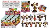 OBL10106718 - 3.5-4寸大耳朵猴单只+底座+3张卡片 锡袋装 24只锡袋展示盒 卡片和12款公仔随机
