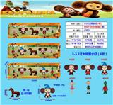 OBL10106770 -  3-3.5寸大耳猴公仔（6款）4只公仔+1台3.8寸马仔车盒装（3款混）PVC环保料
