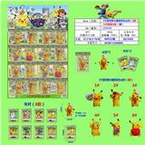OBL10107241 - 3寸宝可梦小精灵手办公仔（6款）单只公仔+2张卡片16袋胶袋大板(1款)PVC环保料