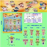 OBL10107249 - 3寸蜡笔小新动物公仔（8款）8只公仔卡装(1款)PVC环保料