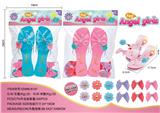 OBL10107726 - 灯光芭比鞋粉红/粉兰2色饰品套装