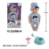 OBL10108257 - 20CM梗眼娃娃喝水小便功能带马桶奶瓶奶嘴配件