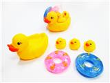 OBL10115173 - 四只装搪塑小号子母鸭加泳圈（环保材料）