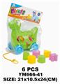 OBL10115505 - PVC卡头袋装恐龙拖拉智力积木6PCS