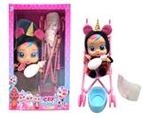 OBL10116646 - 14寸搪胶哭泣娃娃会喝水真流眼泪带四声音乐DAD .Mother.Angry.Cry独角瓢虫款带大号手推车带单奶瓶奶嘴水盆尿不湿