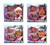 OBL10128900 - 14寸搪胶哭泣娃娃会喝水真流眼泪带四声音乐DAD .Mother.Angry.Cry带奶嘴奶瓶听诊器套装尿不湿4款混装