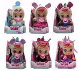 OBL10128925 - 毛绒孔雀天使-第9代14寸搪胶哭泣娃娃带四声音乐cry Babies-Tutti Fritti带流眼泪功能，带吸水奶瓶，带奶嘴  。毛绒带加暖功能。衣服2件套