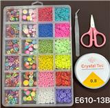 OBL10131677 - 俄文24格串珠盒（陶片+细珠+软陶片+线盒+剪刀+夹子）