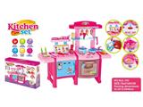 OBL10132607 - 65CM益智厨房（灯光声效，水龙头出水功能）40PCS，不包电3*1.5AA（CPC）过家家 益智 室内外 厨房玩具 厨具 餐具 收纳