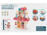 OBL10132608 - 63CM益智厨房（新奇煎锅，变色食物，灯光，出水功能）42PCS，不包电3*1.5AA（CPC）过家家 益智 室内外 厨房玩具 厨具 餐具 收纳