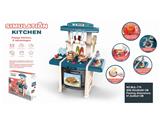 OBL10132624 - 65CM喷雾益智厨房33PCS，不包电（3*1.5AA和1*1.5AAA）过家家 益智 室内外 厨房玩具 厨具 餐具 收纳