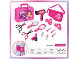 OBL10132998 - 饰品美发女孩女生公主芭比过家家玩具扮演游戏套装吹风机卷发棒化妆镜子手提箱工具盒包装(美发工具腰包）