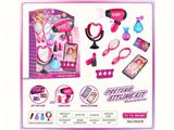 OBL10133002 - 饰品装扮沙龙美发理发女孩女生美少女公主芭比过家家梳妆打扮演游戏电动吹风机化妆镜子香水瓶梳子畚斗盒开窗商场商超展示盒