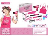 OBL10133019 - 饰品美发女孩女生公主芭比梳妆打扮过家家扮演游戏吹风机卷发棒化妆镜子跨境电商彩盒套装(含围裙）