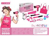 OBL10133021 - 饰品美发女孩女生公主芭比过家家梳妆打扮演游戏吹风机卷发棒化妆镜子跨境电商彩盒套装(含围裙）