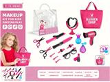 OBL10133028 - 饰品美发女孩女生公主芭比过家家玩具扮演游戏吹风机卷发棒化妆镜子环保pvc袋翻盖pvc手提袋包装展示套装(含布袋子）