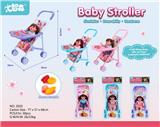 OBL10135095 - 铁杆手推车+12寸女娃+
餐具配件3色混装