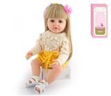 OBL10141948 - 55cm重生娃娃软胶高仿真婴儿娃娃(假发套)带奶瓶,磁性奶嘴,尿布,出生卡