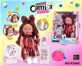 OBL10144726 - 16寸全搪胶，会喝水、尿尿娃娃时尚女孩活动眼+奶瓶、奶油胶发夹DIY、宝石贴纸