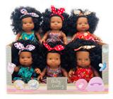 OBL10146094 - 12寸全身搪胶非洲黑妹娃娃带发带有音乐3款服装3款表情展示盒包装1展示盒/6PCS