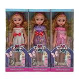 OBL10146550 - 14寸空身肥童娃娃蝴蝶结小礼裙带音乐3款混装