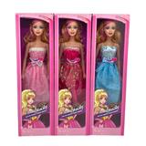 OBL10146565 - 22寸空身大芭比娃娃三色礼裙服装有音乐3款混装