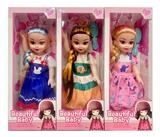 OBL10146583 - 14寸空身长发肥童娃娃宠物裙子带梳子配件有音乐（3款混）