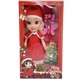 OBL10146614 - 14寸全身搪胶3D眼睛圣诞服装冰雪娃娃带圣诞歌曲带蝴蝶配件