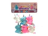 OBL10154972 - 6只装独角兽搪胶动物玩具3色混装