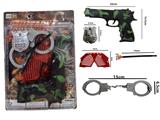 OBL10156679 - 迷彩绿针枪配眼罩警徽手铐