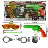 OBL10156692 - 绿色左轮配警徽手铐眼镜