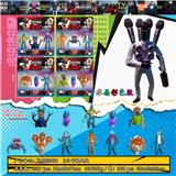 OBL10165901 - 3-3.5寸马桶人VS监控人水晶彩色版 3只卡装4款