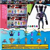 OBL10165902 - 3-3.5寸马桶人VS监控人水晶彩色版 6只卡装/2款