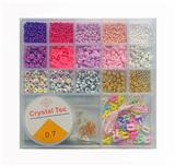 OBL10168021 - 米珠+俄文珠+软陶+隔珠+镊子线（17格项链手机链）