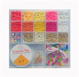 OBL10168022 - 米珠+软陶+透明彩珠隔珠+镊子线（17格项链耳钩手机链）