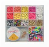 OBL10168024 - 米珠+俄文珠+软陶隔珠桶珠+镊子线（17格项链手机链）