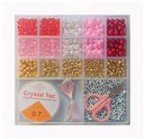 OBL10168029 - 英文珠+珍珠+彩珠+隔珠吊坠+镊子剪刀线（17格项链手链手机链）