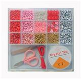 OBL10168030 - 米珠+字母珠+软陶+彩珠+隔珠+镊子剪刀线（17格项链手链）